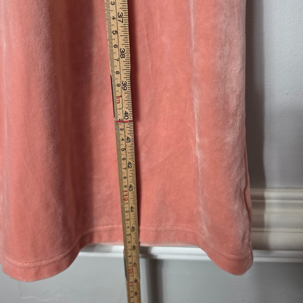 Miss Elaine Robe Velour Pink Embroidered Zip Front Long Loungewear Small - Picture 8 of 8